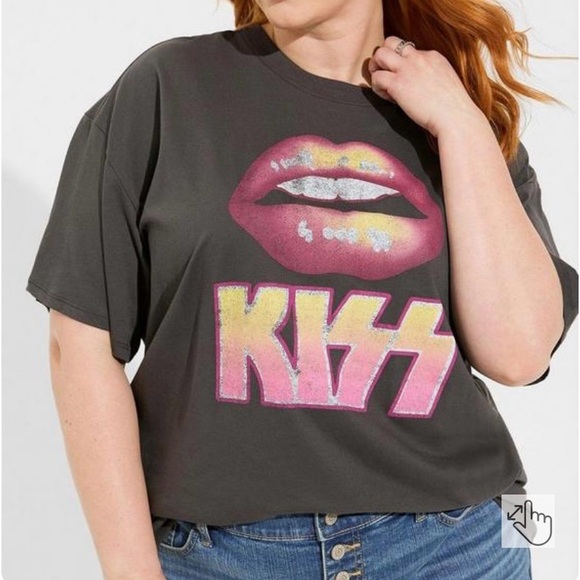 torrid Tops - Torrid Kiss Relaxed Fit Cotton Oversized Tunic Tee Size 4X